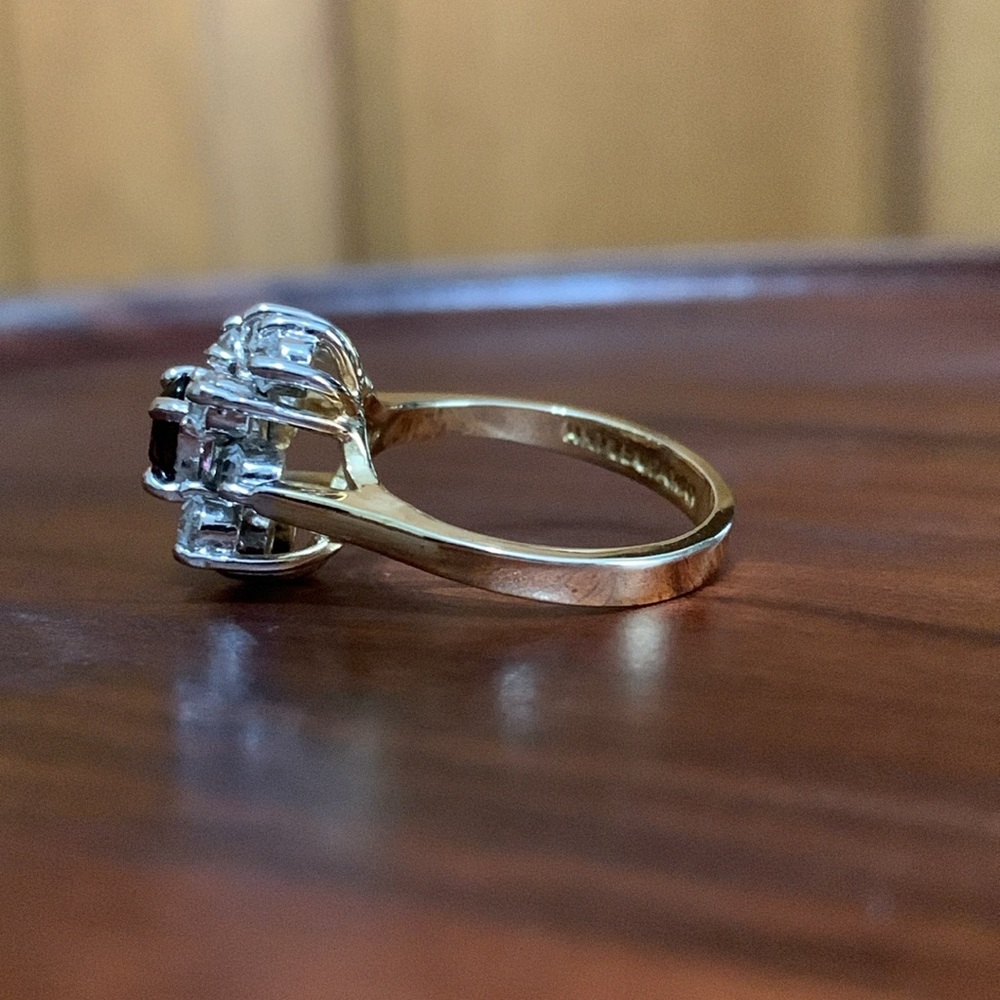 14K gold plated purple cz ring size 6 - Picture 2 of 7